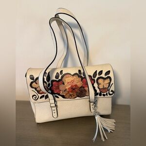 Arnold Churgin Handmade Hand Painted Chic Floral Shoulder Bag NWOT
